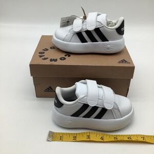Adidas Grand Court 2.0 CF Toddler Sneakers Size 6.5 ID5271 White Black Shoes New